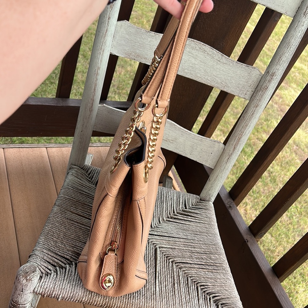 COACH Tan Edie Medium Shoulder Bag - Picture 14 of 16